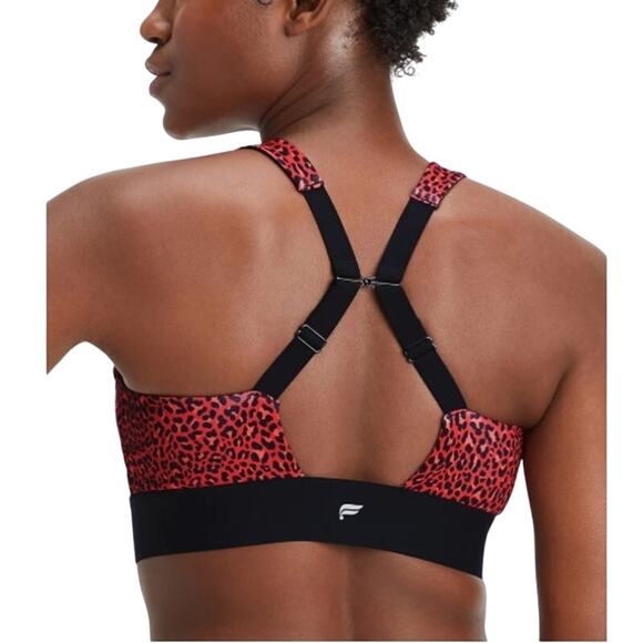 Fabletics All Day Every Day Low Impact Jacquard Sports Bra Red Women's Size 2X - Picture 2 of 8